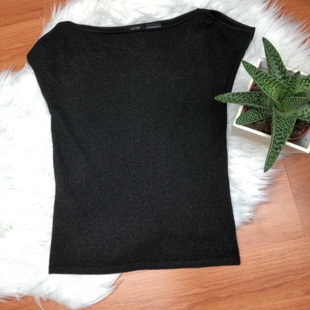 Jacob Black Glitter Sparkle Tee Shirt Small S